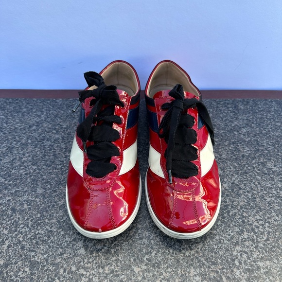 Gucci Men’s Falacer Hebron Web Patent Leather. U.S Size 7. - Picture 4 of 12